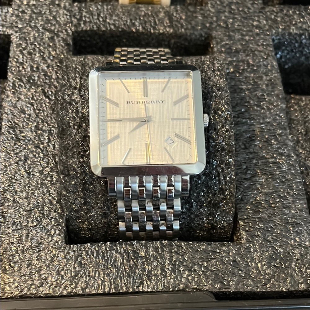 Burberry Silver Square Watch